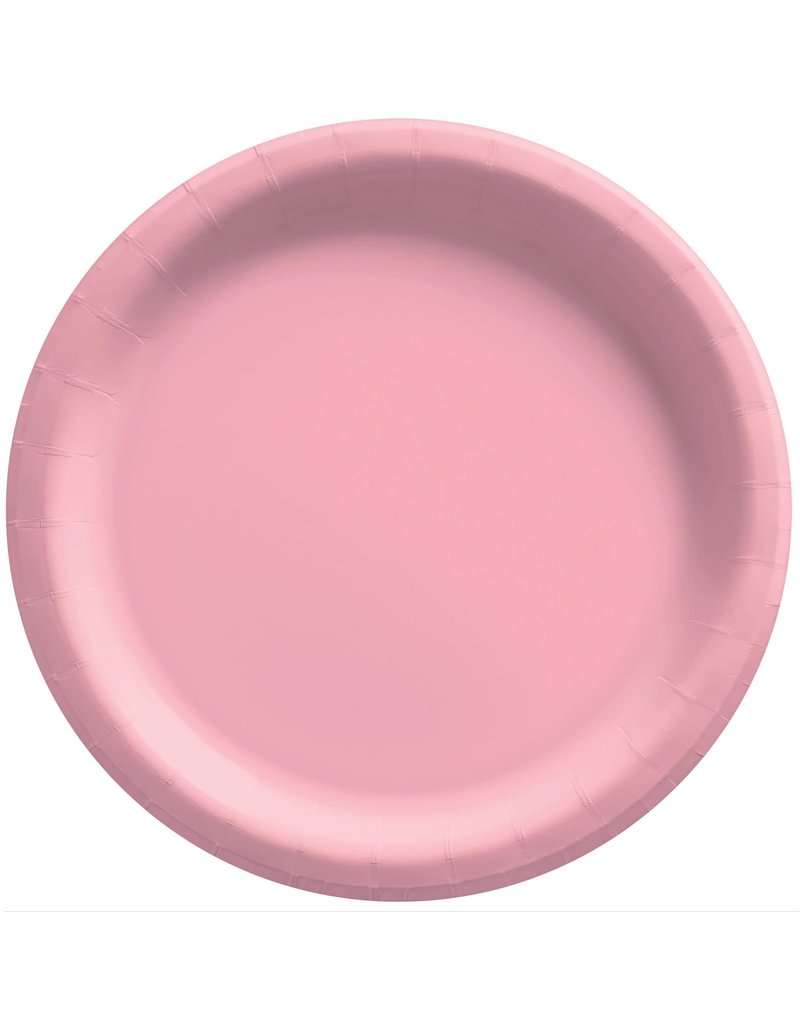 6 3/4" Round Paper Plates, Mid Ct. - New Pink (20)