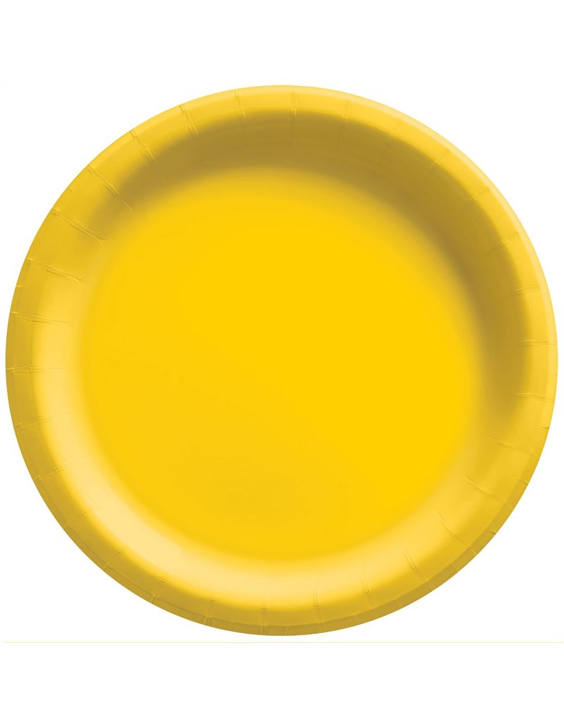 8 1/2" Round Paper Plates, Mid Ct. - Yellow Sunshine (20)