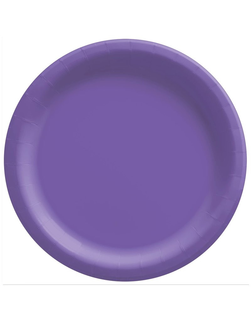 8 1/2" Round Paper Plates, Mid Ct. - New Purple (20)