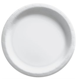 8 1/2" Round Paper Plates, Mid Ct. - Frosty White (20)