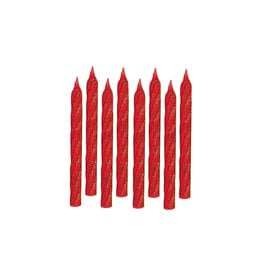 Red Large Glitter Spiral Candles - 3 1/4" (24)