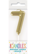 Mini Gold Pick Birthday Candle #7