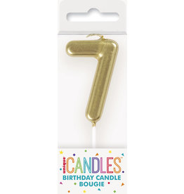Mini Gold Pick Birthday Candle #7