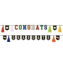 Congrats Graduate Pennant Banner Kit Multicolor (12" x 10')