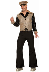 Men's Disco King Shirt with Attached Vest/Belt Standard Costume