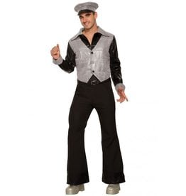 Men's Silver Fox Shirt with Attached Vest Standard Costume