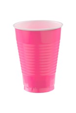 Bright Pink 12 oz. Plastic Cups - (20)