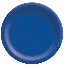 6 3/4" Round Paper Plates, Mid Ct. - Bright Royal Blue (20)