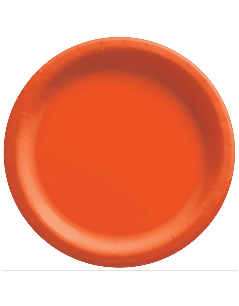 6 3/4" Round Paper Plates, Mid Ct. - Orange Peel (20)