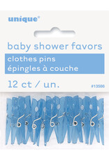 Blue Clothespin Baby Shower Favour Charms (12)