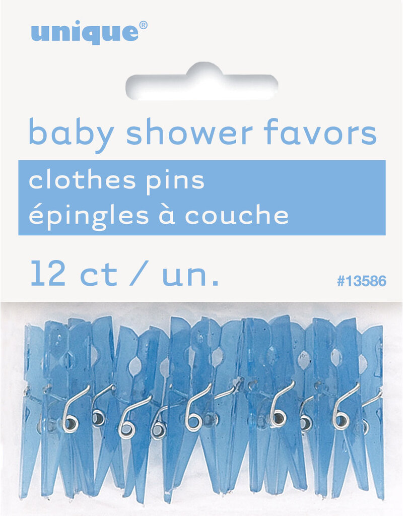 Blue Clothespin Baby Shower Favour Charms (12)