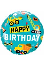 Happy Birthday Construction 18" Mylar Balloon