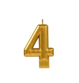 Numeral Metallic Candle #4 - Gold