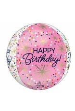 HBD Confetti Sprinkle ORBZ 16" Mylar Balloon