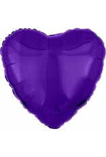 Purple Metallic Heart 18'' Mylar Balloon