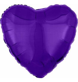 Purple Metallic Heart 18'' Mylar Balloon
