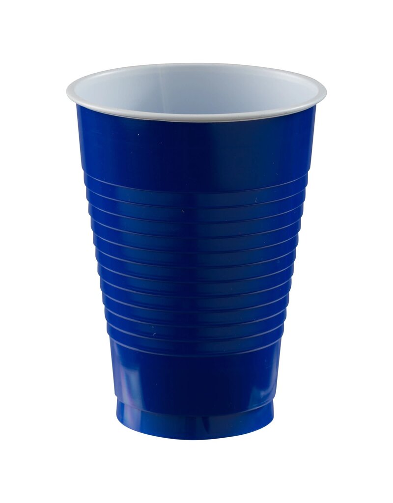 Bright Royal Blue 12 oz. Plastic Cups - (20)