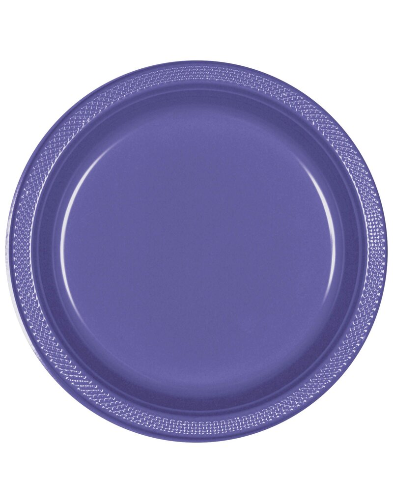 New Purple 9" Plastic Plate (20)