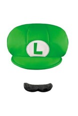 Luigi Child Hat & Mustache Super Mario Kit