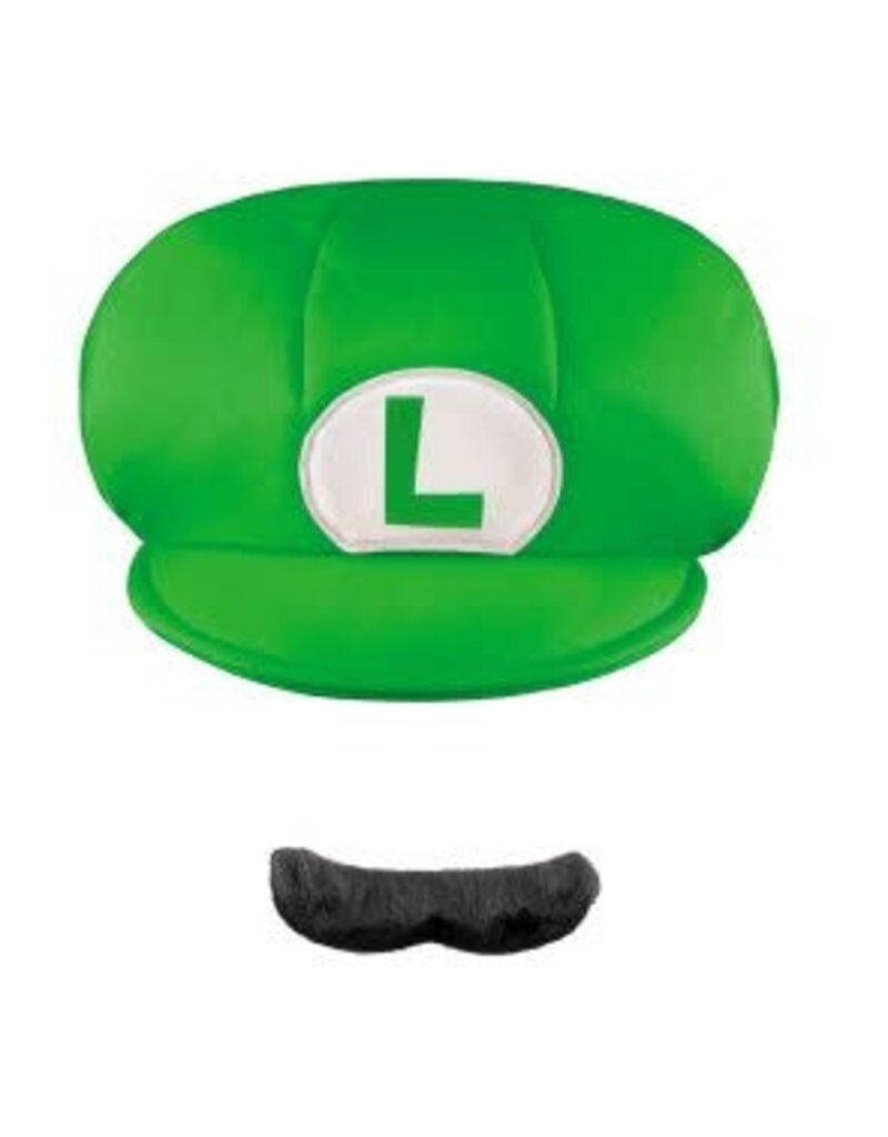 Luigi Child Hat & Mustache Super Mario Kit