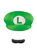 Luigi Adult Hat & Mustache Super Mario Kit