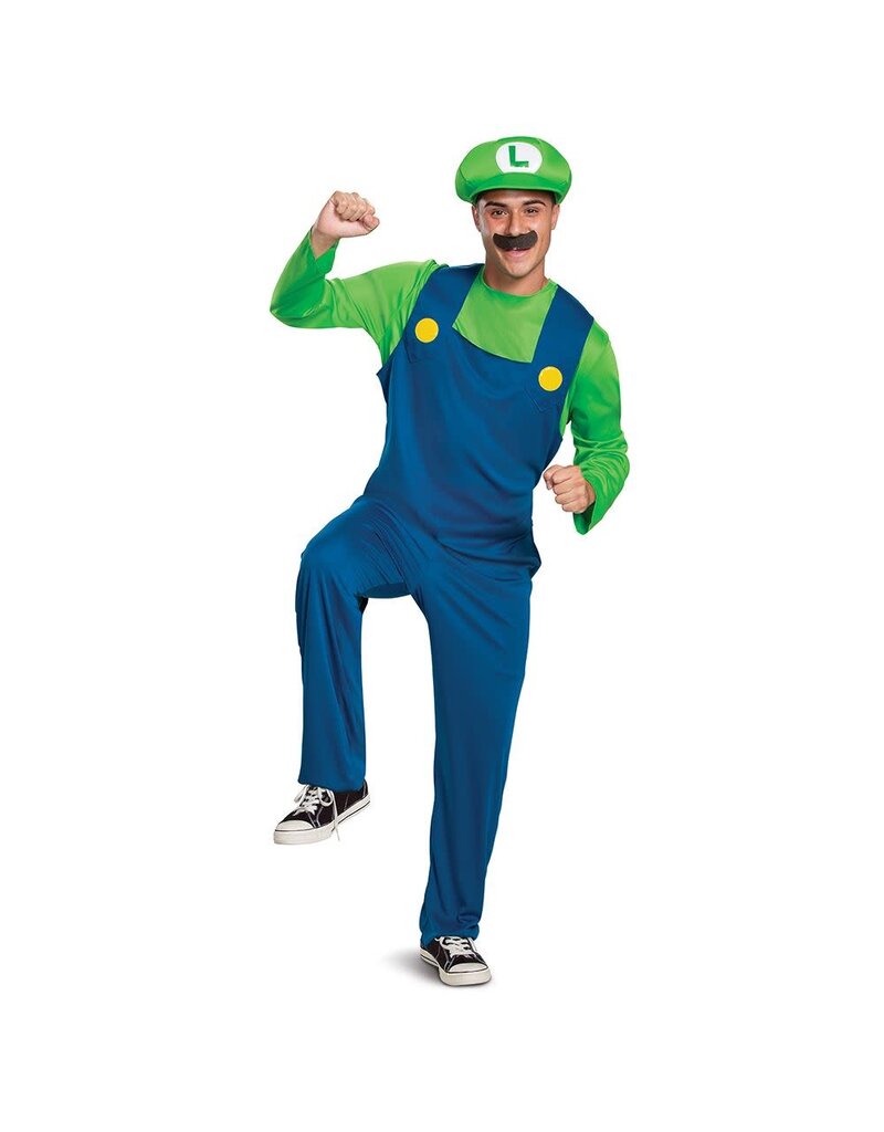 Men's Luigi Costume Medium (38-40) Super Mario