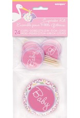 Baby Girl Stork Cupcake Kit (24)