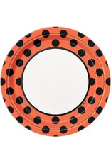 Orange & Black Dots 9" Plates (8)