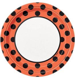 Orange & Black Dots 9" Plates (8)