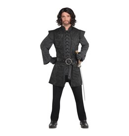 Men's Black Warrior Tunic - Adult Standard Costume  (Fits up to size 44)