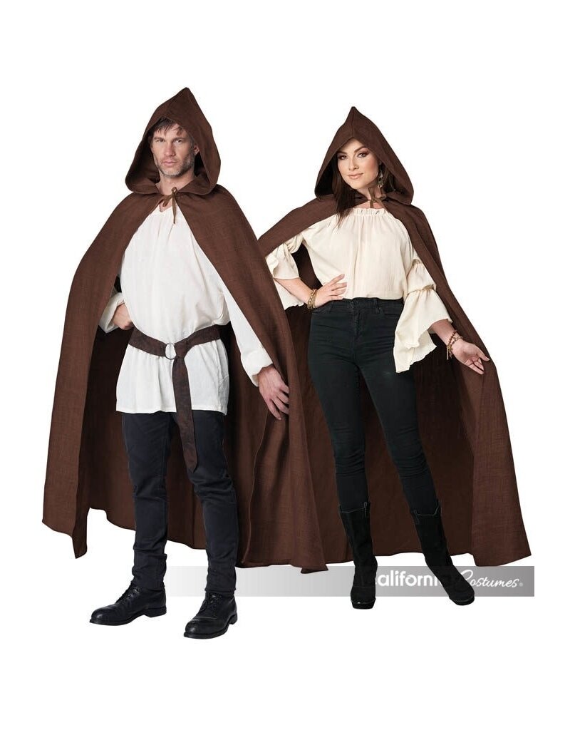 Brown Hooded Cloak Cape