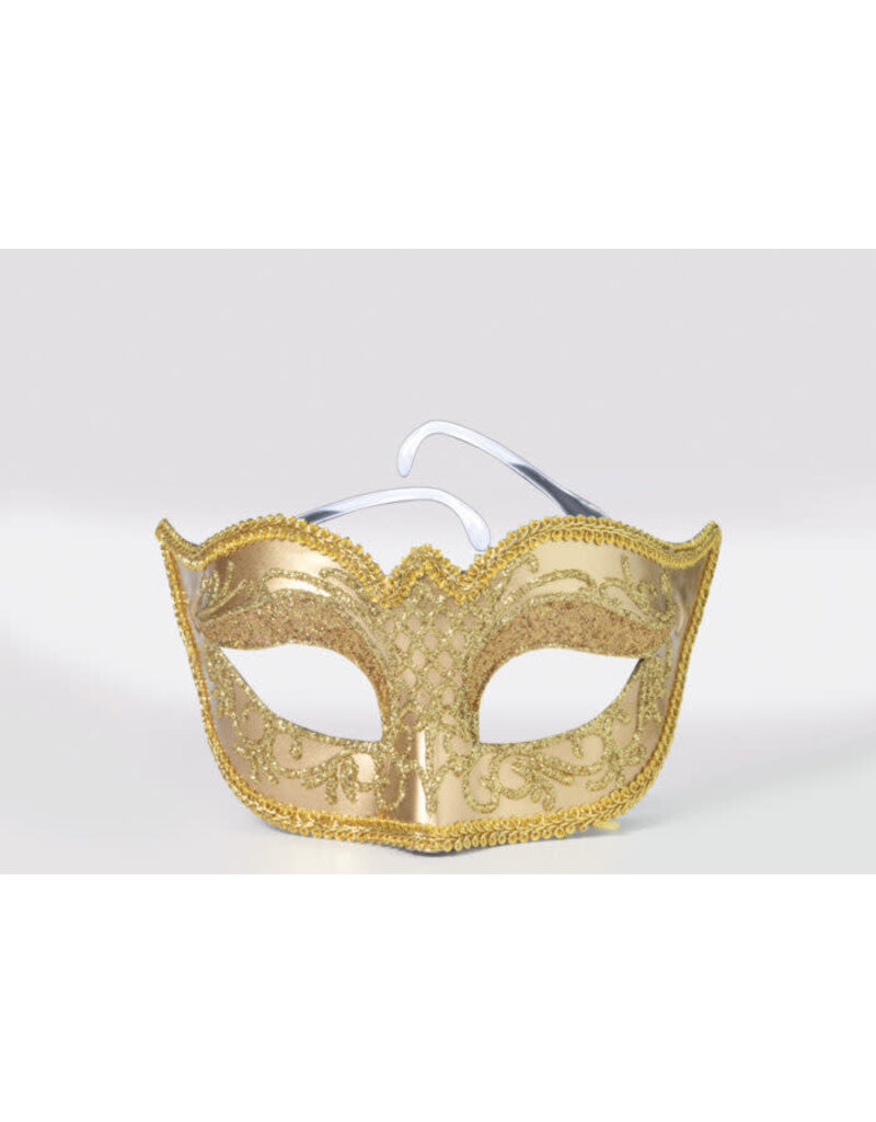 Gold Venetian Mask with Eyeglass Arms
