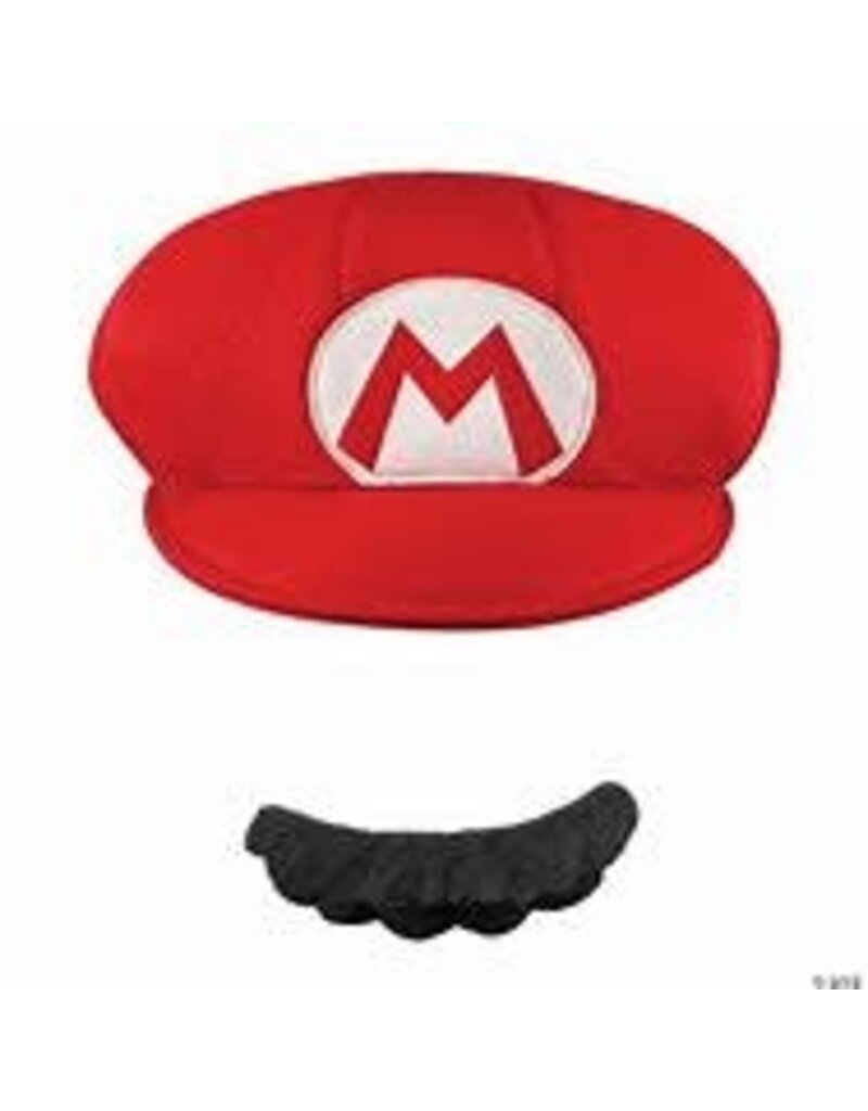 Super Mario Adult Hat & Mustache Kit