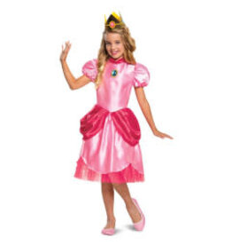 Girl's Princess Peach Costume Medium (7-8) Super Mario