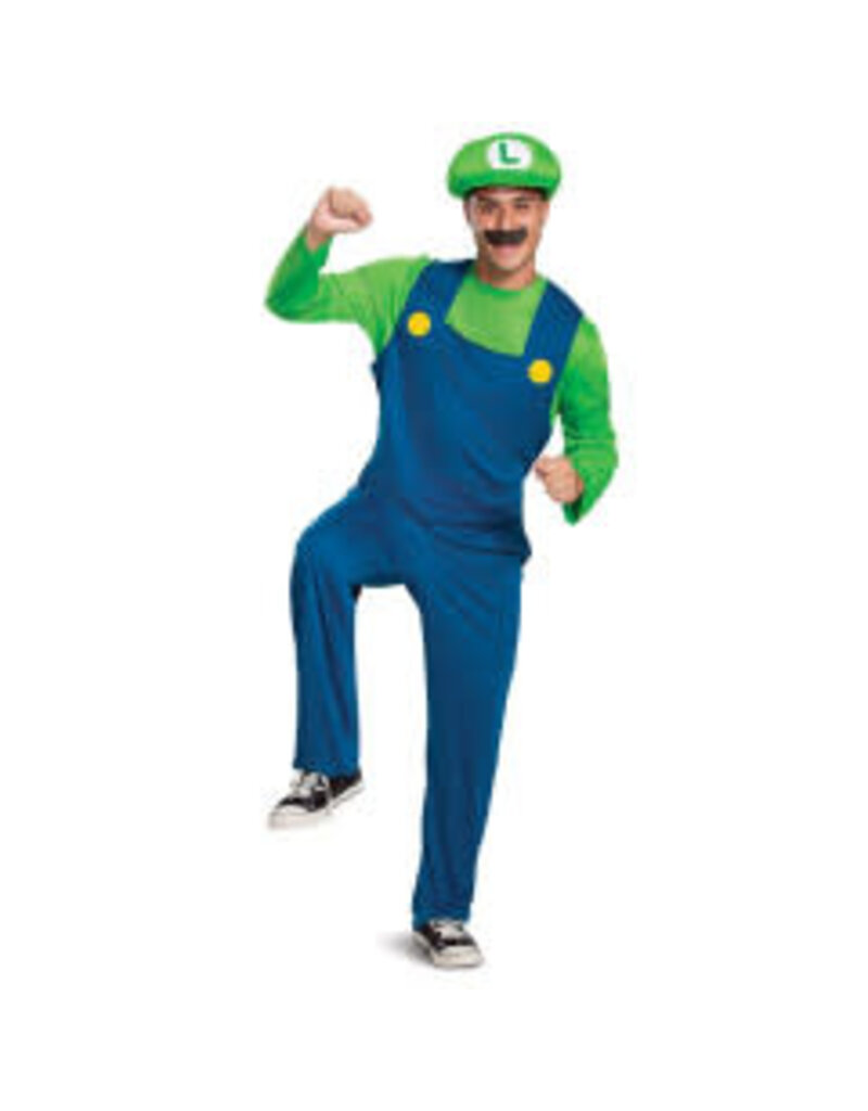 Men's Luigi Costume Large/XLarge (42-46) Super Mario