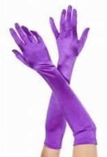 Purple Extra Long Satin Gloves