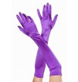 Purple Extra Long Satin Gloves