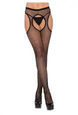 Black Fishnet Suspender Pantyhose