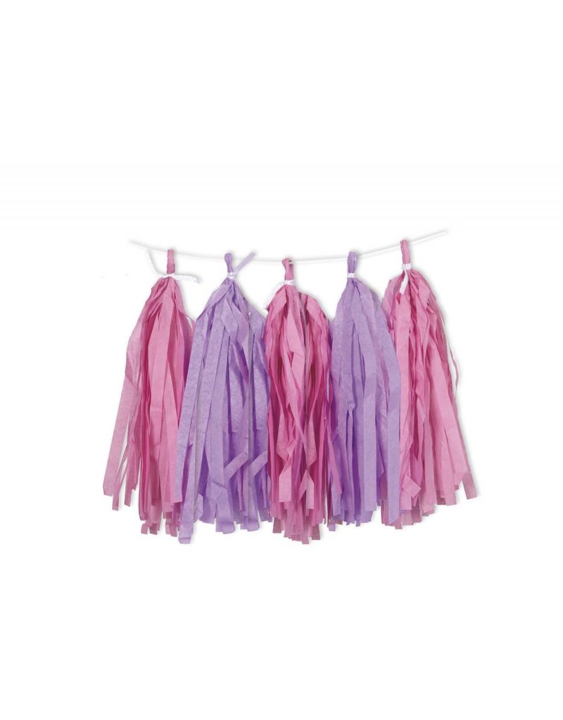 Pink and Purple Tassel Garland