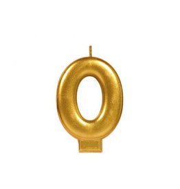 Numeral Metallic Candle #0 - Gold