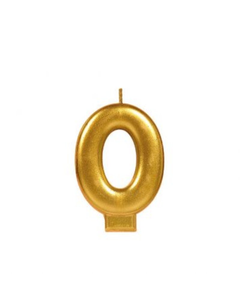 Numeral Metallic Candle #0 - Gold
