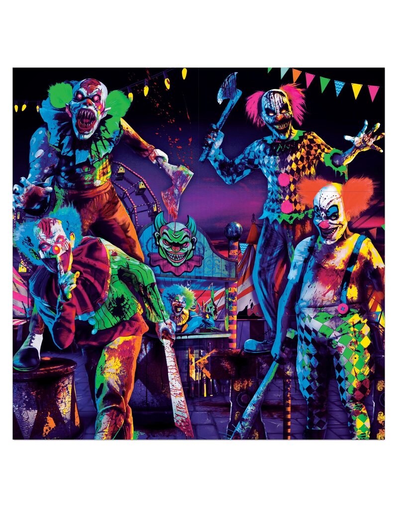 Creepy Carnival Backdrop - Blacklight 65" x 65"