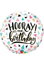 Bday Hooray! 18" Mylar Balloon