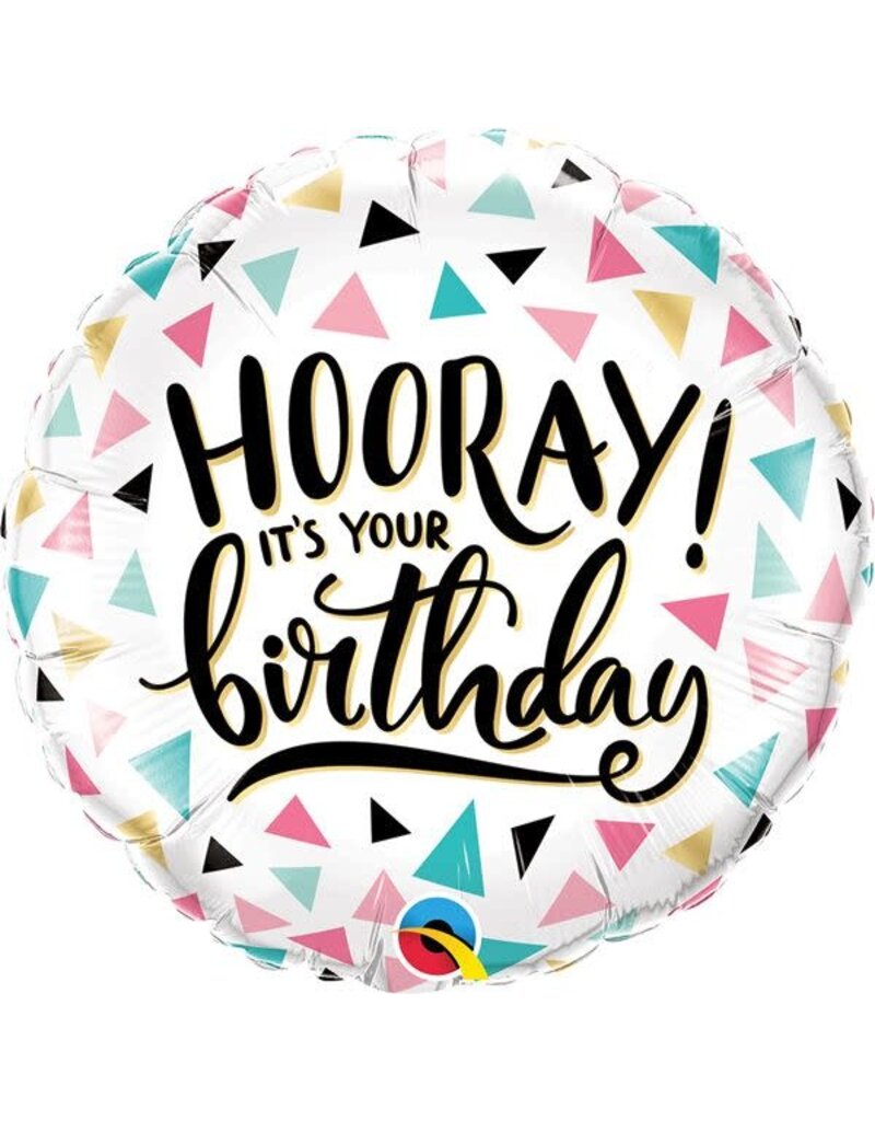 Bday Hooray! 18" Mylar Balloon