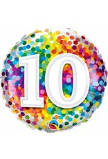 10 Rainbow Confetti 18" Mylar Balloon
