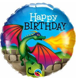 BDay Mythical Dragon 18" Mylar Balloon