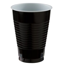 12 oz. Plastic Cups, Mid Ct. - Jet Black (20)