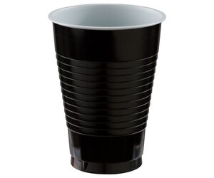 Jet Black 12oz Plastic Cups | 50ct