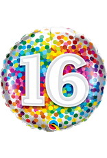 16 Rainbow Confetti 18" Mylar Balloon