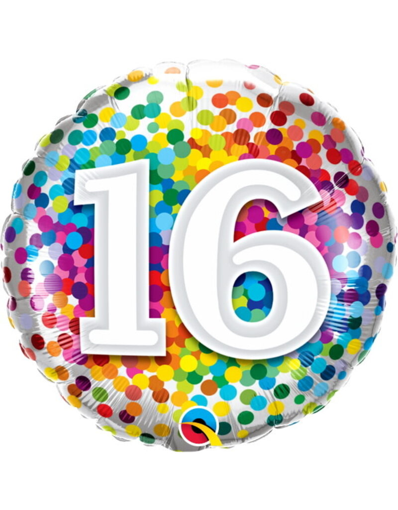 16 Rainbow Confetti 18" Mylar Balloon